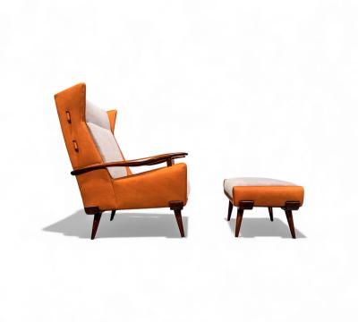 Jorge Zalszupin Bergere Armchair with Ottoman Jorge Zalszupin 1950s Lot 737A