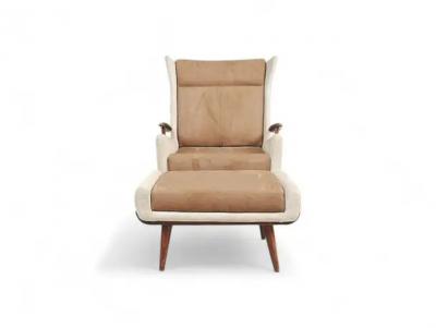 Jorge Zalszupin Bergere Armchair with Ottoman by Jorge Zalszupin c 1950s