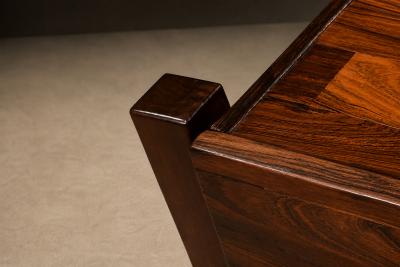 Jorge Zalszupin Brazilian Filing Cabinet Side Table on Casters in Rosewood Jorge Zalszupin