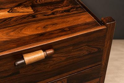 Jorge Zalszupin Brazilian Filing Cabinet Side Table on Casters in Rosewood Jorge Zalszupin