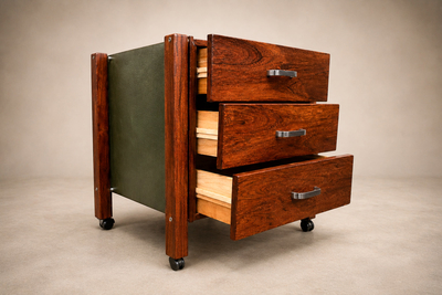 Jorge Zalszupin Brazilian Modern Filing Cabinet with 3 Drawers in Rosewood Jorge Zalszupin
