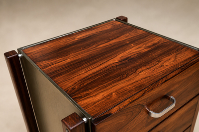 Jorge Zalszupin Brazilian Modern Filing Cabinet with 3 Drawers in Rosewood Jorge Zalszupin