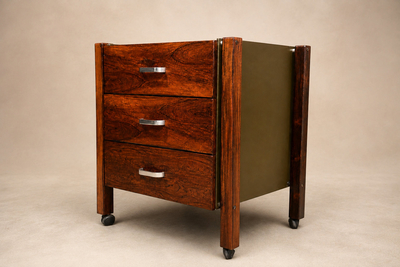 Jorge Zalszupin Brazilian Modern Filing Cabinet with 3 Drawers in Rosewood Jorge Zalszupin