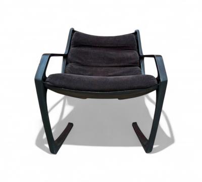 Jorge Zalszupin Brazilian Modern Fixed Commander Armchair in Metal Jorge Zalszupin 1970s