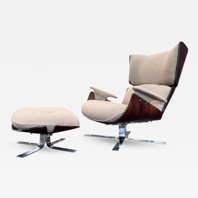 Jorge Zalszupin Brazilian Modern Paulistana Armchair with Ottoman by Jorge Zalszupin c 1959