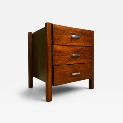 Jorge Zalszupin Brazilian Modern Side Table with drawers in Rosewood Jorge Zalszupin