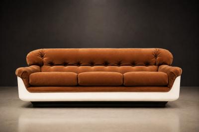 Jorge Zalszupin Brazilian Modern VIP Sofa in Fiberglass Mohair by Jorge Zalszupin
