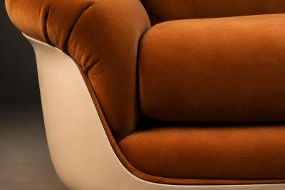 Jorge Zalszupin Brazilian Modern VIP Sofa in Fiberglass Mohair by Jorge Zalszupin
