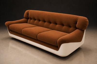 Jorge Zalszupin Brazilian Modern VIP Sofa in Fiberglass Mohair by Jorge Zalszupin