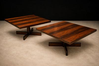 Jorge Zalszupin Chanceler Side Tables in Rosewood and Metal Jorge Zalszupin 1960s