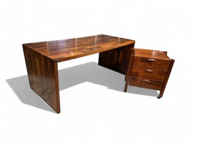 Jorge Zalszupin Desk in Rosewood with File Cabinet Jorge Zalszupin 1960s Lot 404 579