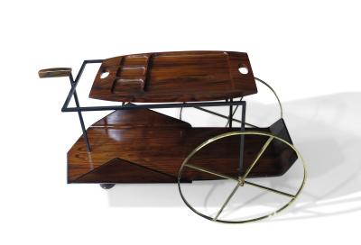 Jorge Zalszupin Jorge Zalszupin Carrinho de Ch Rosewood Bar Cart Trolley