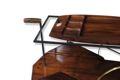 Jorge Zalszupin Jorge Zalszupin Carrinho de Ch Rosewood Bar Cart Trolley