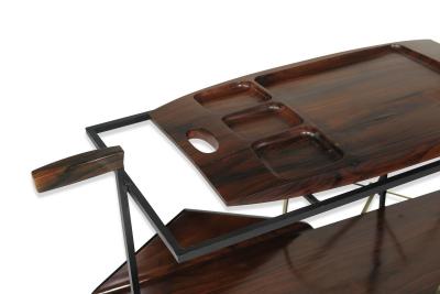 Jorge Zalszupin Jorge Zalszupin Carrinho de Ch Rosewood Bar Cart Trolley