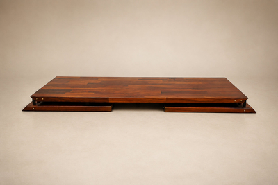 Jorge Zalszupin Jorge Zalszupin Foldable Patchwork Rosewood Desk File Cabinet by L Atelier