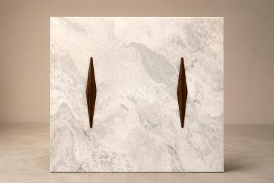 Jorge Zalszupin Limestone Coffee Table by Jorge Zalszupin in Rosewood Marble Brazil 1959