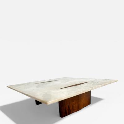 Jorge Zalszupin Limestone Coffee Table in Rosewood Marble Jorge Zalszupin 1959 Lot 553A