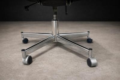 Jorge Zalszupin Low Commander Swivel Armchair by Jorge Zalszupin Bronze Chenille and Aluminum