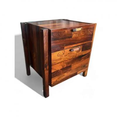 Jorge Zalszupin Mid Century Modern Nightstands File Cabinet pair Hardwood Jorge Zalszupin 1960