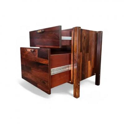 Jorge Zalszupin Mid Century Modern Nightstands File Cabinet pair Hardwood Jorge Zalszupin 1960