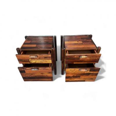 Jorge Zalszupin Mid Century Modern Nightstands File Cabinet pair Hardwood Jorge Zalszupin 1960