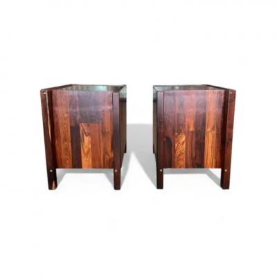 Jorge Zalszupin Mid Century Modern Nightstands File Cabinet pair Hardwood Jorge Zalszupin 1960