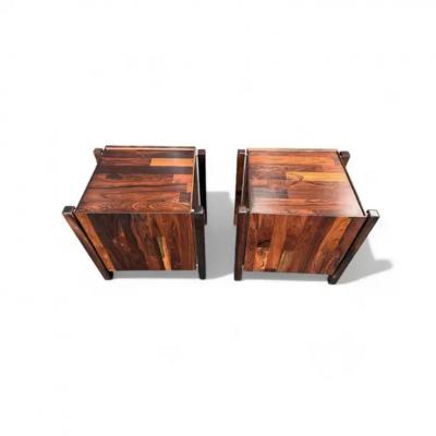 Jorge Zalszupin Mid Century Modern Nightstands File Cabinet pair Hardwood Jorge Zalszupin 1960