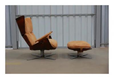 Jorge Zalszupin Mid Century Modern Paulistana Armchair with Ottoman by Jorge Zalszupin c 1959