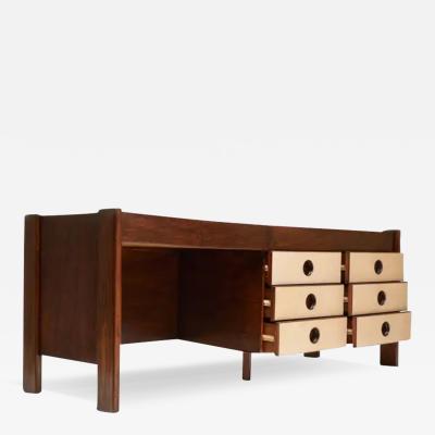 Jorge Zalszupin Midcentury Modern Desk in Hardwood White Top by Jorge Zalszupin 1970