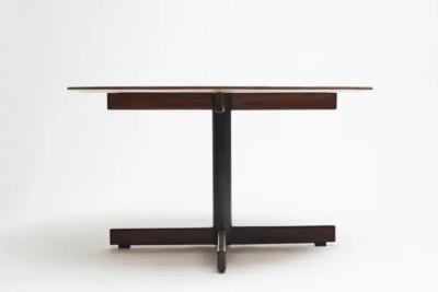 Jorge Zalszupin Midcentury Modern Round Table in Hardwood Granite by Jorge Zalszupin Brazil