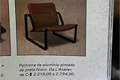 Jorge Zalszupin Pair of Lobby armchairs in Metal Leather Jorge Zalszupin 1970s