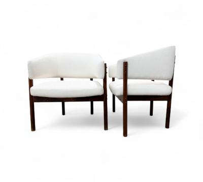 Jorge Zalszupin Pair of Senior Armchairs in Rosewood Suede Jorge Zalszupin 1960s