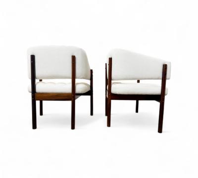 Jorge Zalszupin Pair of Senior Armchairs in Rosewood Suede Jorge Zalszupin 1960s