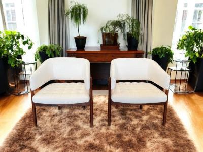 Jorge Zalszupin Pair of Senior Armchairs in Rosewood Suede Jorge Zalszupin 1960s