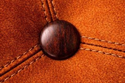 Jorge Zalszupin Pullman Sofa in Burnt Caramel Mohair with Brazilian Rosewood Buttons