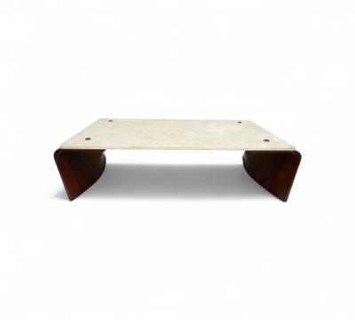 Jorge Zalszupin Romana Coffee Table in Wood Travertine by Jorge Zalszupin 1950s Lot 393