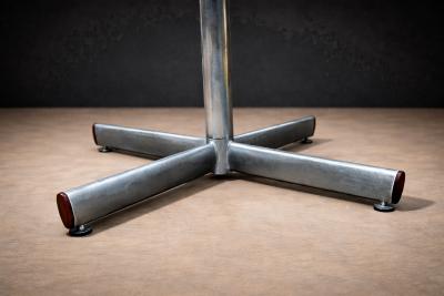 Jorge Zalszupin Round Dining Table in Hardwood and Metal Jorge Zalszupin 1960s