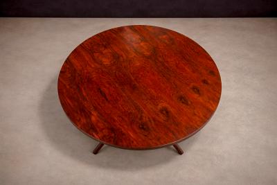 Jorge Zalszupin Round Dining Table in Hardwood and Metal Jorge Zalszupin 1960s
