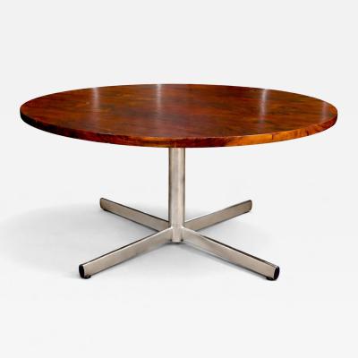 Jorge Zalszupin Round Dining Table in Hardwood and Metal Jorge Zalszupin 1960s