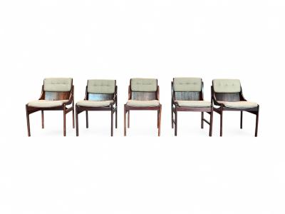 Jorge Zalszupin Set of 5 Chairs in Rosewood Leather Jorge Zalszupin 1960s Lot 114 158 378