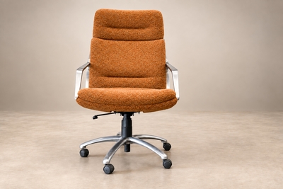 Jorge Zalszupin Tall Commander Swivel Chair Fiberglass Aluminum Chenille Lot 888B