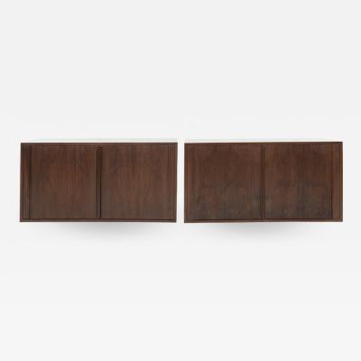 Jorgen Clausen Floating Tambour Door Cabinets by Jorgen Clausen Denmark 1950s