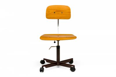 Jorgen Rasmussen J rgen Rasmussen for Kevi Danish Mid Century Teak Bentwood Swiveling Task Chai