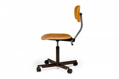 Jorgen Rasmussen J rgen Rasmussen for Kevi Danish Mid Century Teak Bentwood Swiveling Task Chai