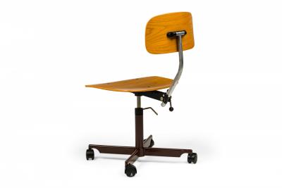 Jorgen Rasmussen J rgen Rasmussen for Kevi Danish Mid Century Teak Bentwood Swiveling Task Chai