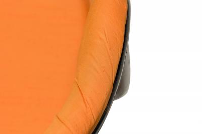 Jorgen Rasmussen Jorgen Rasmussen Danish Orange Upholstery And Silver Metal Rolling Office Chair