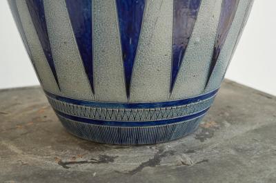 Jos Kalb Gr s de La Roche Large Art Deco Salt Glazed Pottery Vase Belgium 1940s