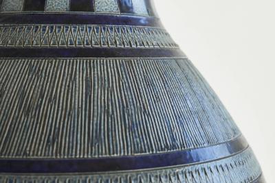 Jos Kalb Gr s de La Roche Large Art Deco Salt Glazed Pottery Vase Belgium 1940s