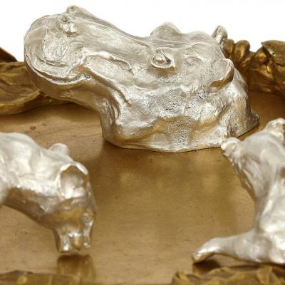 Jos Maria David Contemporary gilt and silvered bronze animalier coffee table