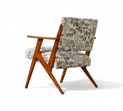 Jos Zanine Caldas Armchair in Wood Floral Fabric Jose Zanine Caldas 1950s Lot 147